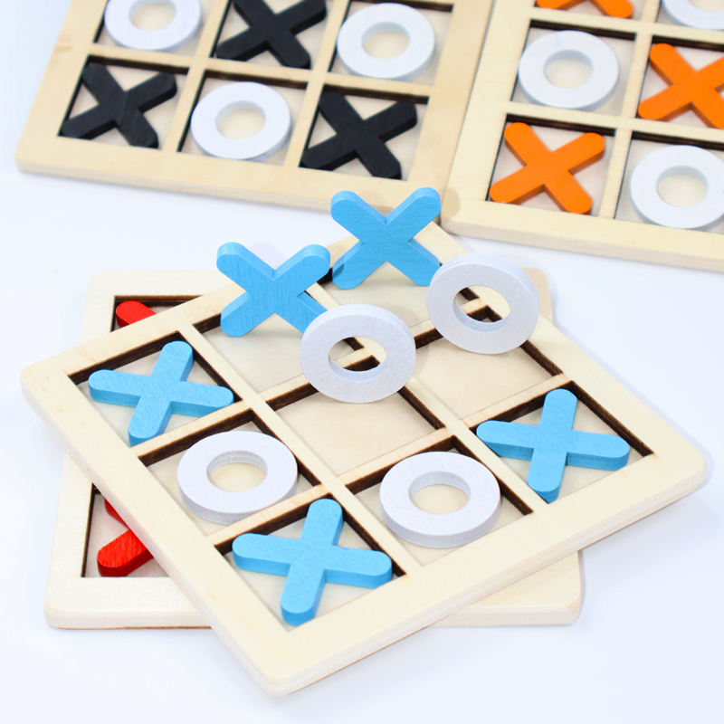 Newest Wooden XO Board Game – Classic Tic Tac Toe Puzzle Toy Set for Kids & Family Fun