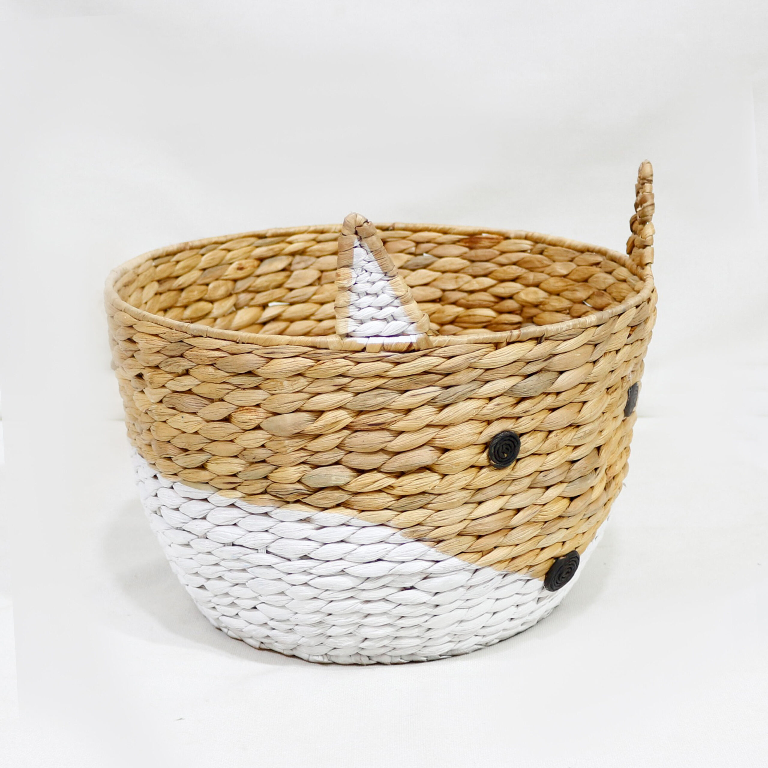 Handwoven Fox Face Basket – Cute Animal Storage for Kids & Nursery Decor - Image 3