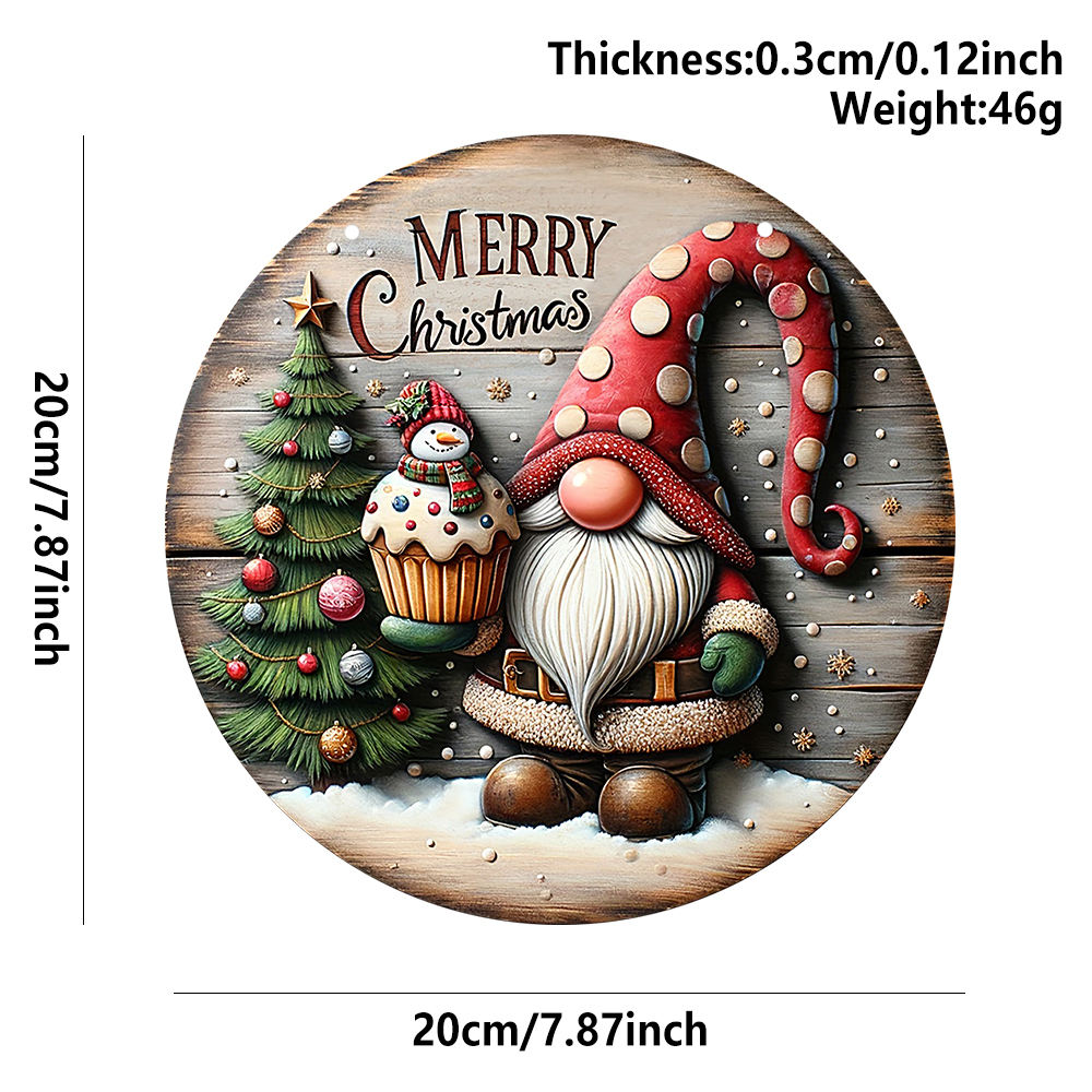 Rustic Merry Christmas Gnome Hanging Sign - Image 3