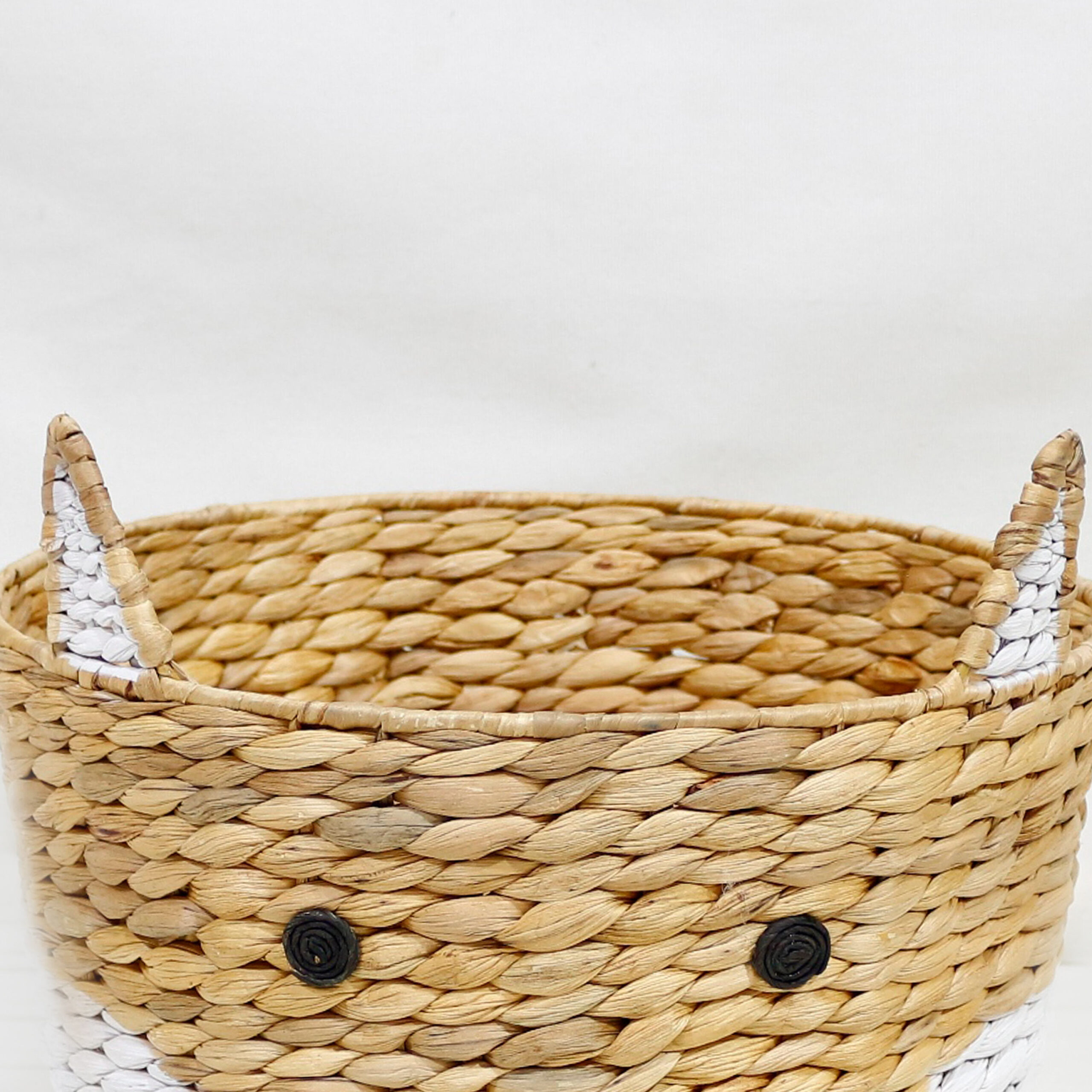 Handwoven Fox Face Basket – Cute Animal Storage for Kids & Nursery Decor - Image 4