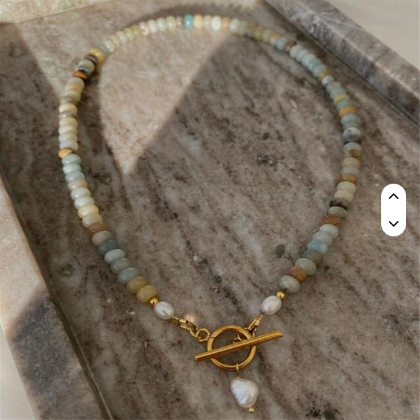 Freshwater Pearl Pendant Necklace – Natural Stone Beads, Waterproof OT Clasp - Image 3